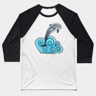 Dolphin in the Waves Baseball T-Shirt